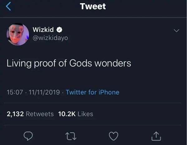 Wizkid: "Je suis la preuve vivante des merveilles de Dieu"
