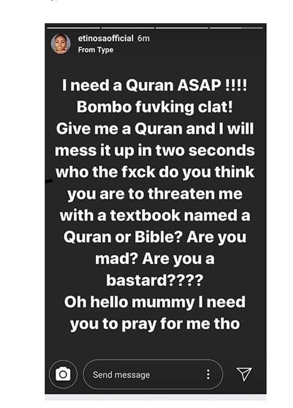« Donnez-moi un Coran et je le mettrai en pièce en 2 secondes », dixit une actrice nigériane