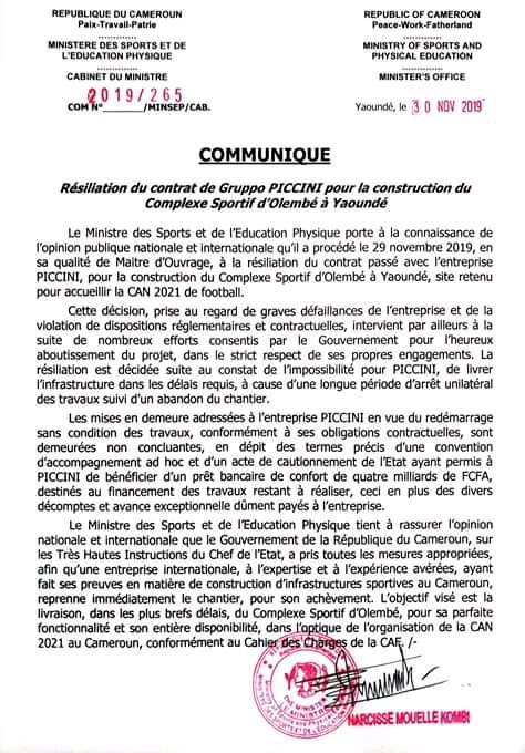 78387365 706794133175530 2264201510277611520 n - CAN 2021 : L’Etat camerounais bientôt attaqué en justice par l’entreprise de construction du stade de Yaoundé