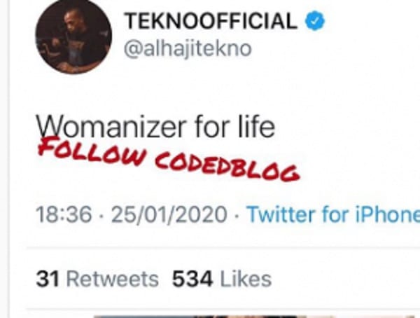 "Je suis un coureur de jupons", dixit le chanteur nigérian Tekno