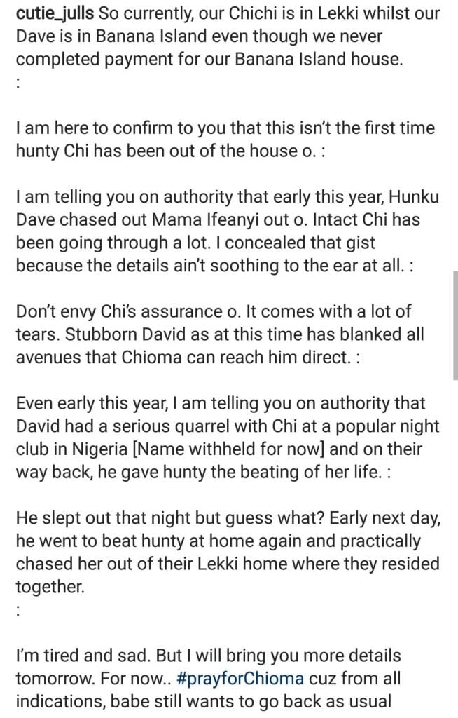 People: Davido accusé de tabasser sa fiancée, Chioma (Tous les détails )