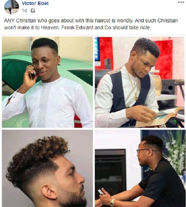 Les hommes avec un certain type de coiffure n’iront pas au paradis, selon un évangéliste nigérian