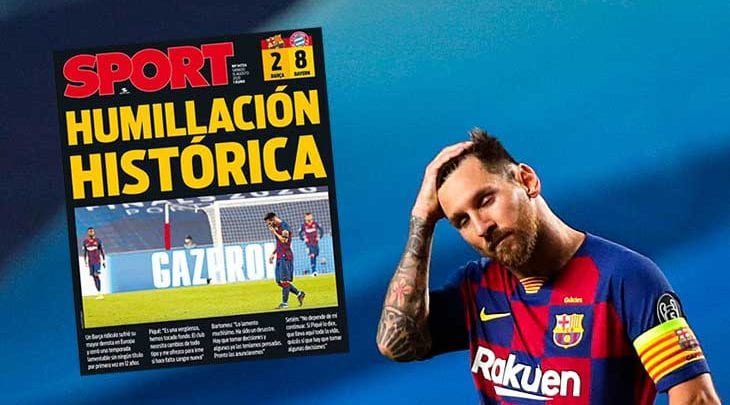 Ldc Honte Humiliation Historique Fin De Cycle La Presse Espagnole Detruit Le Barca Afrikmag